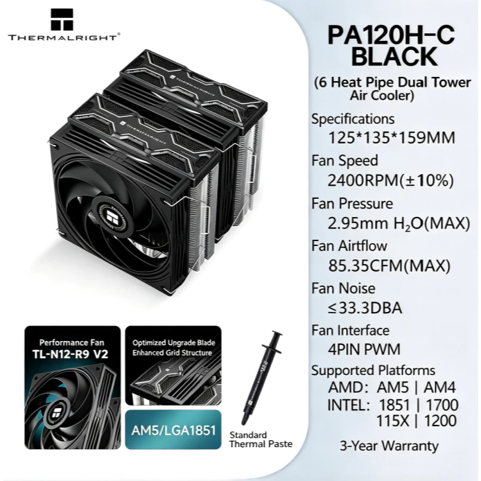 Thermalright PA120H‑C BLACK Di - Thermal Paste recensione e prezzo